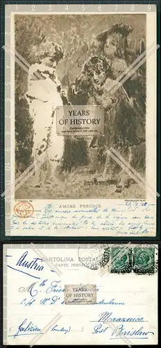 Orig. AK 80 Künstler AK A. Fusetti Gemälde gelaufen 1912 Stempel Briefmarke 