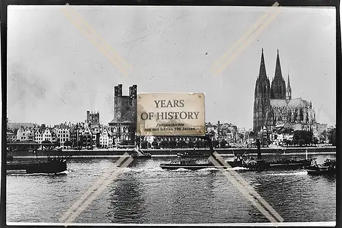 Foto Köln 1944-46 Rhein Schiffe Dom