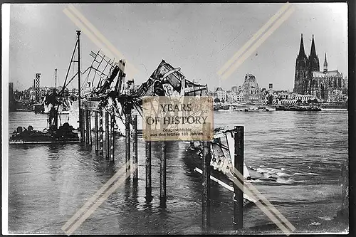 Foto Köln 1944-46 zerstört Brücke Rhein Dom
