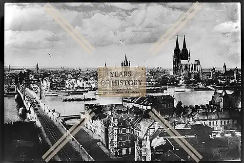 Foto Köln 1944-46 Dom Rhein Schiff Brücke