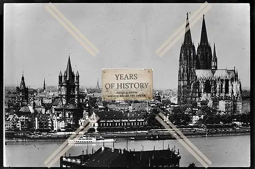 Foto Köln 1944-46 Dom Rhein Schiff 