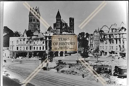 Foto Köln 1944-46 zerstört Union Rhein Versicherung Straßenbahn