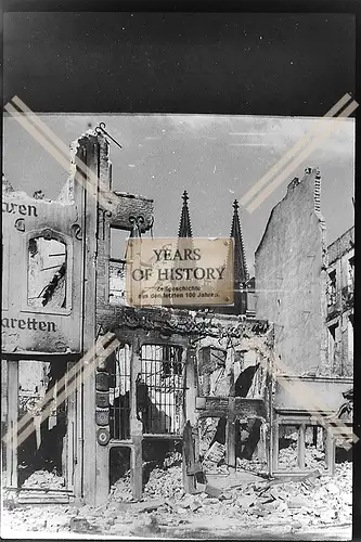 Foto Köln 1944-46 zerstört Kolonialwaren Zigaretten Zigarren Em Krützsche Ba