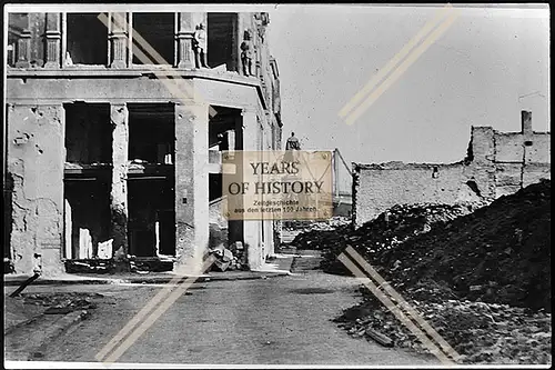 Foto Köln 1944-46 Haus Gebäude zerstört Straße Denkmal Reiter