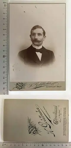 Orig. CDV Kabinettfoto Gütersloh Portrait Porträt