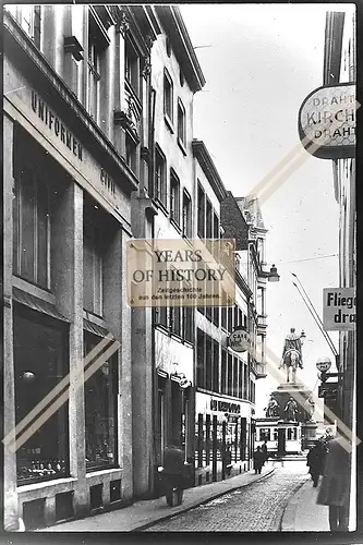 Foto Köln 1944-46 Geschäft Uniform Zivil Cafe Werheid Blick auf Reiterdenkmal