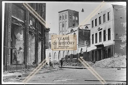 Foto Köln 1944-46 zerstört Haus Geschäft Gebäude Trümmer geräumte Straße