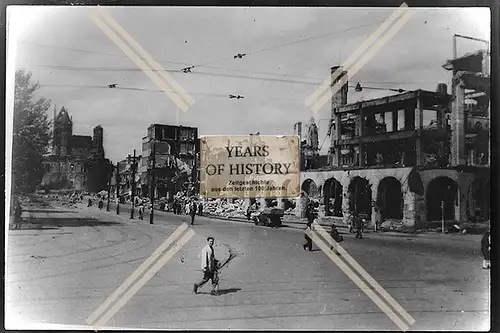Foto Köln 1944-46 zerstört geräumte Straße Häuser Gebäude