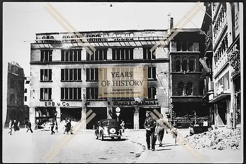 Foto Köln 1944-46 Erb und Co Teppich B.. Geschäft zerstört Fahrzeug Soldat