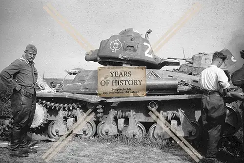 Foto Panzer Tank Frankreich Kennung Ziffer 2 und Pik Ass