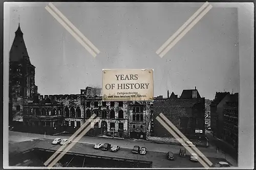Foto Köln 1944-46 zerstört Weinhaus Brungs Rathausplatz Fahrzeuge