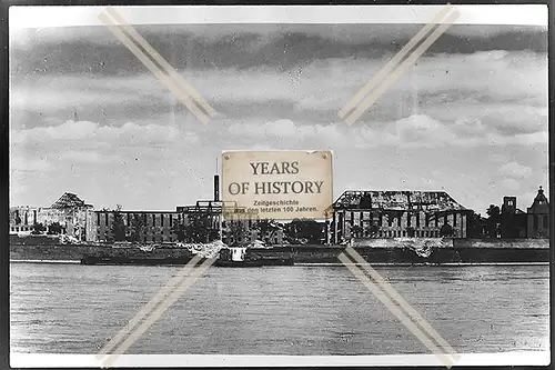 Foto Köln 1944-46 zerstört Werk Rhein Schiff