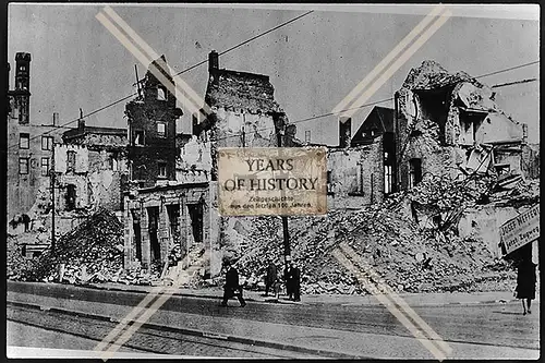 Foto Köln 1944-46 Frau mit Schild Josef Meffertjetzt Zugwegzerstört Trümmer