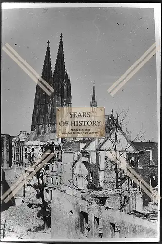 Foto Köln 1944-46 zerstört Gebäude Trümmer Blick auf Dom