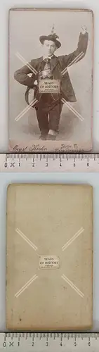 Foto CDV Junger Mann mit Lederhose 1885 Atelier Krahn Berlin