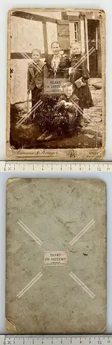 Foto CAB Kinder mit Mutter 1890 Krüger Wesel Foto beschädigt