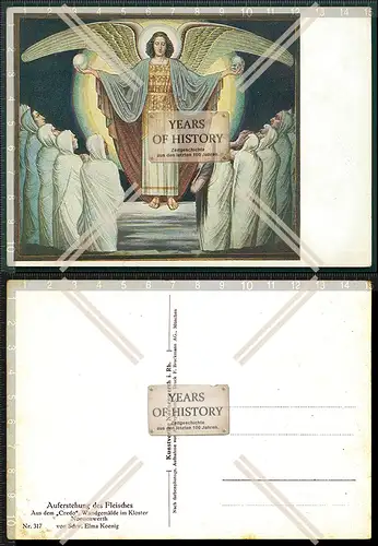 Orig. AK Auferstehung des Fleisches Credo Wandgemälde im Kloster Nonnenwerth E