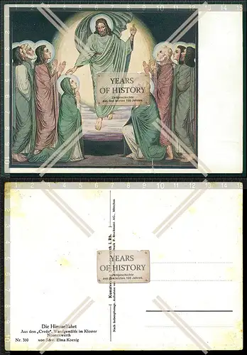 Orig. AK die Himmelfahrt Credo Wandgemälde im Kloster Nonnenwerth Elma König