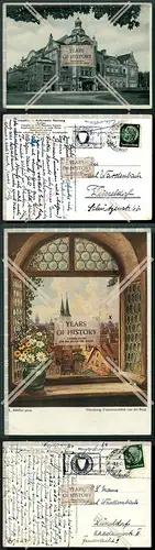 Orig. AK 2x Nürnberg Industrie und Kulturverein Saalbau 1941 gelaufen