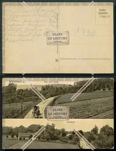 Orig. AK Waldhaus Weg nach Greiz Forstamt 1930 Thüringen 