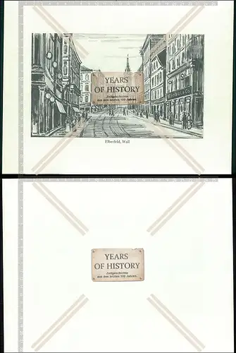 alter Kunstdruck Wuppertal Elberfeld Wall Straßenansicht mit Geschäfte  