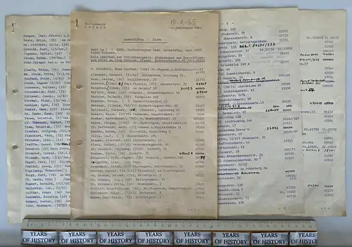 9 Seiten Liste Marinemesse Crew Bremen 1955 Egon Subklew Anschriften uvm. Info