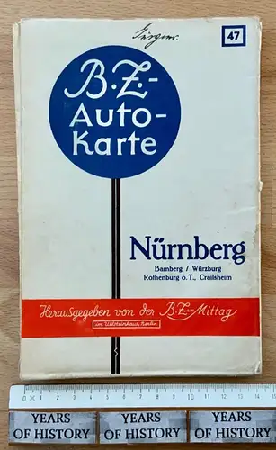 BZ-Karte 47 Nürnberg Bamberg Würzburg Rothenburg o.T. Crailsheim 1 : 250.000
