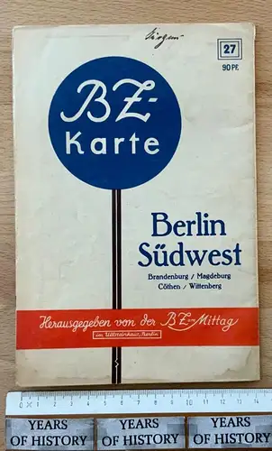 BZ-Karte 27 Berlin Südwest Brandenburg Magdeburg Köthen Wittenberg 1 : 250.000