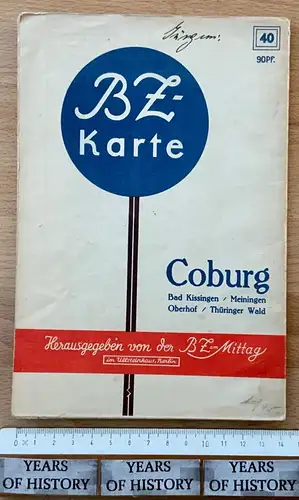 BZ-Karte 40 Coburg Bad Kissingen Meiningen Oberhof Thüringer Wald 1 : 250.000.