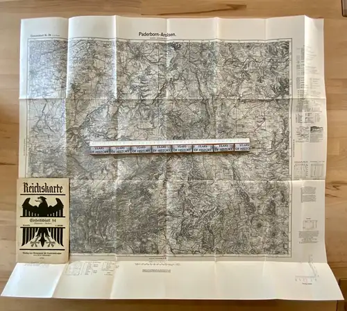 Reichskarte Einheitsblatt 84 ( Paderborn Arolsen ) einfarbig 1:100 000