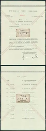 Dokument  Daimler Benz Stuttgart Untertürkheim Einladung Sonderschau 1952