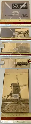  Ansichtskarte Heft Album 12 AK 1. WK Weltkrieg Windmühle uvm. Saint-Quentin F