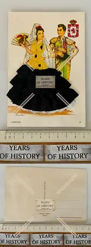 AK Stoffkarte Spanien - Trachtenpaar Frau im Flamenco Kleid Mann Torero Matador