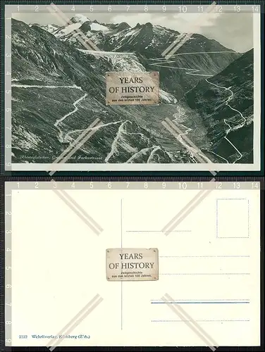 AK Rhonegletscher Grindel und Furkastraße Schweiz 1928