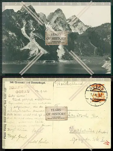 AK Gosausee und Donnerkogel Dachstein Salzkammergut Österreich 1928 gelaufen A