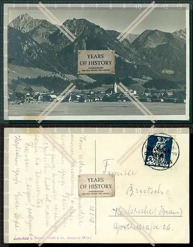 AK Kempen im Allgäu Panorama 1933 Alpenblick Stempel deutsches Reich
