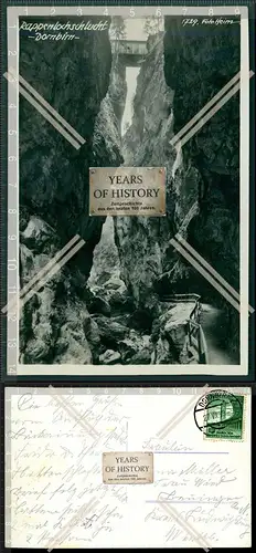 AK Rappenlochschlucht Gütle Dornbirn Briefmarke Breslau 1938 deutsches Touren 