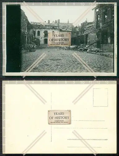 Orig. Foto 1.WK Weltkrieg Frankreich Belgien Dorf zerstört