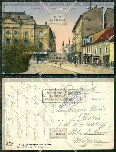 Orig. AK Budapest Hauptstraße Feldpost gel. 1915