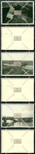 Orig. Foto  3x Panzer Tank Brücke eingebrochen Soldaten bauen wieder auf 