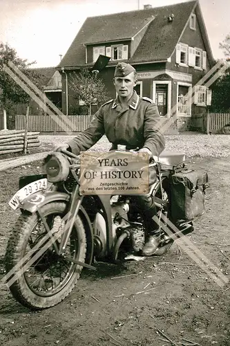 Repro Foto 10x15cm Motorrad Krad Soldat Luftwaffe WL 29324