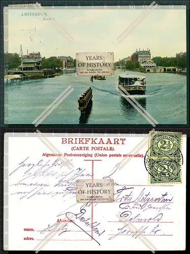 AK AMSTERDAM MAGERE Brücke über die Amstel Boot uvm. 1911