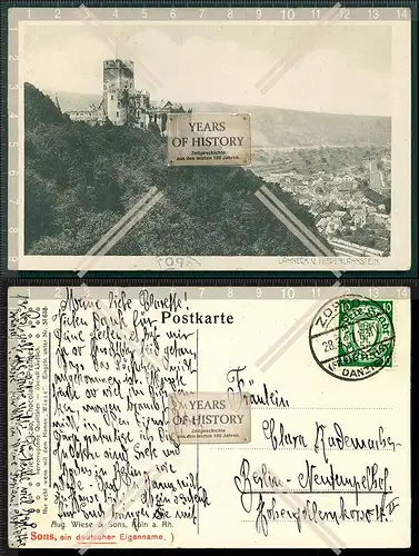 AK Lahneck Niederlahnstein 1927 von Zoppot Danzig gelaufen 