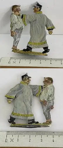Orig. Blei Figur Schutzmann und Räuber 20er Jahre ca. 5 x 5cm