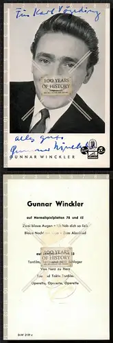 Autogrammkarte Gunnar Winckler original Unterschrift