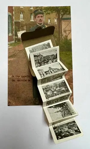 AK  Leporello Postbote Schirmmütze Uniform u. Tasche 1914 Spa Belgien 10 Bilder