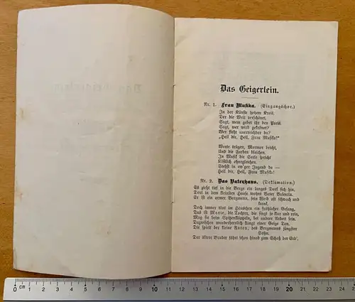 Heft - Das Geigerlein Karl Bohm Johanna Siedler 1898 Verlag J. Hainauer Breslau