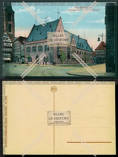 AK Halberstadt Sachsen-Anhalt Holzmarkt und Rathaus 1911