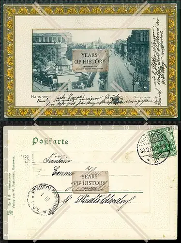 AK Hannover Georgstraße Prägekarte im Rahmen 1902 gelaufen