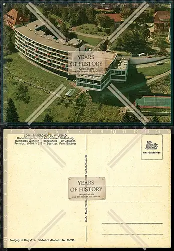 Foto AK Sommerberghotel Wildbad Schwarzwald Luftbild Fliegeraufnahme 